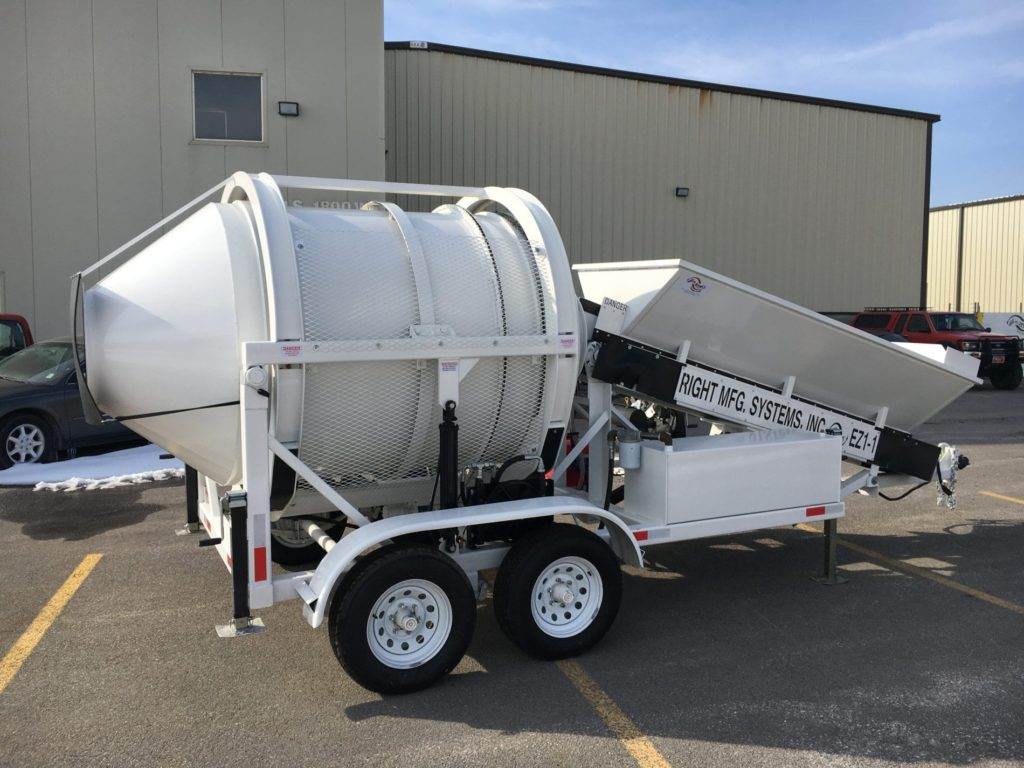 Portable Concrete Mixer Batching Plant 1 1/5 Cubic Yards Mix Right EZ 1-1 Rear Right Side at Right Manufacturing Systems Inc.