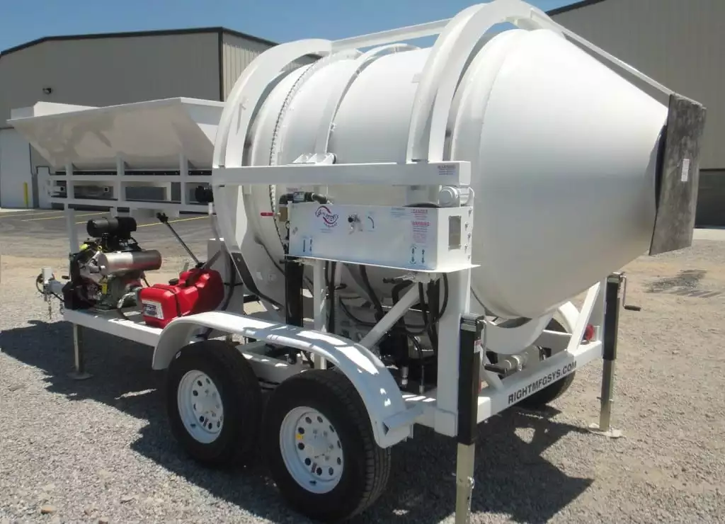 Portable Concrete Mixer Batchinig Plant 1 1/5 Cubic Yards Mix Right EZ 1-1 at Right Manufacturing Systems Inc.