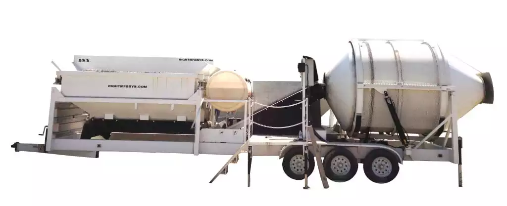 Portable Concrete Mixer Batching Plant 4 Cubic Yards Mix Right EZ 4-10-2 by Right Manufacturing Systems Inc.