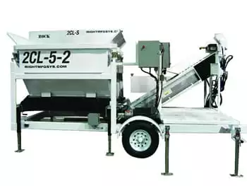 Portable Concrete Batching Plant 12+ Cubic Yards Automated Mix Right 2CL-5-2 by Right Manufacturing Systems Inc.