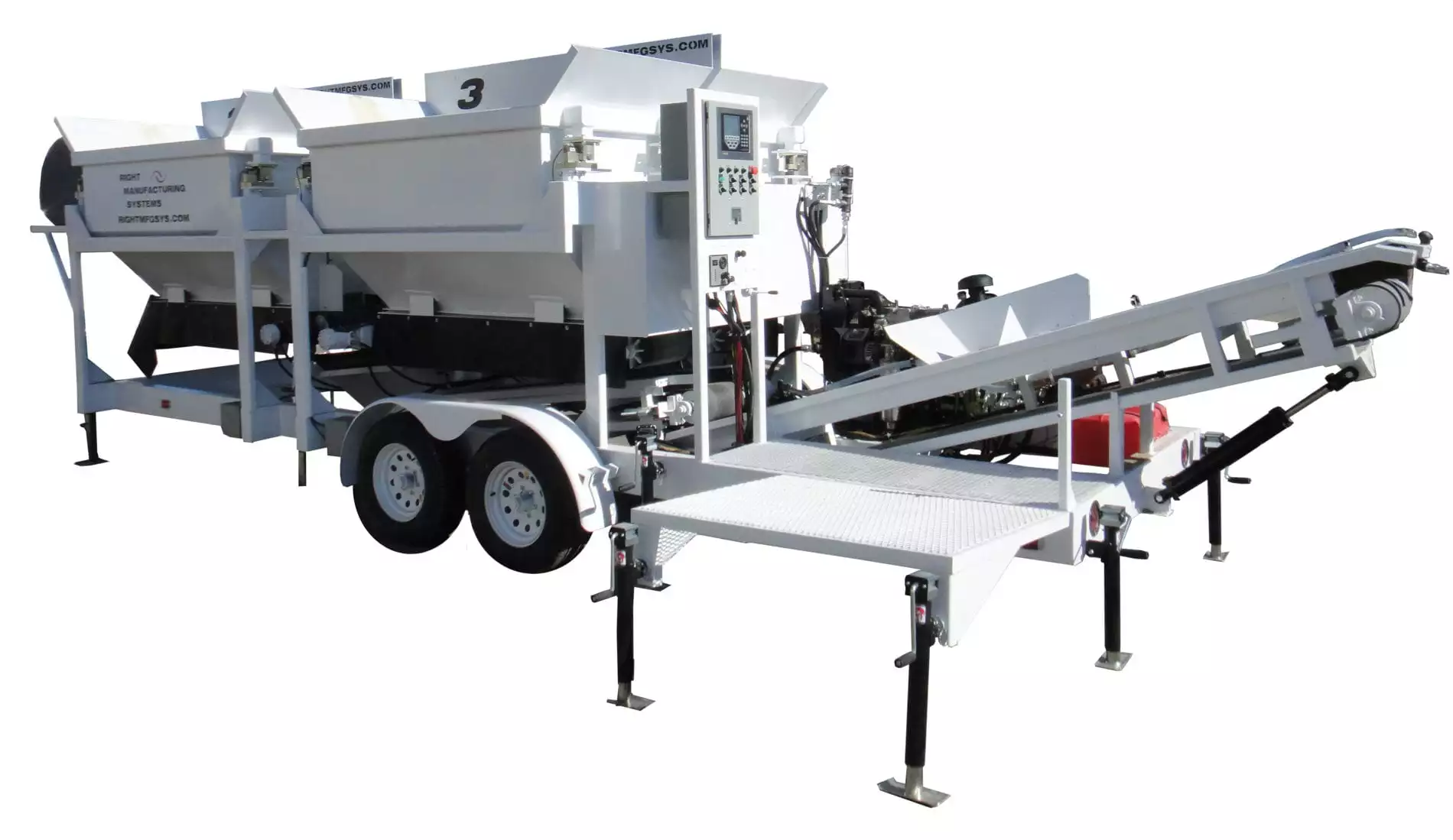 Custom Portable Concrete Batching Plant Mix Right 2CL-5-4 by Right Manufacturing Systems Inc.