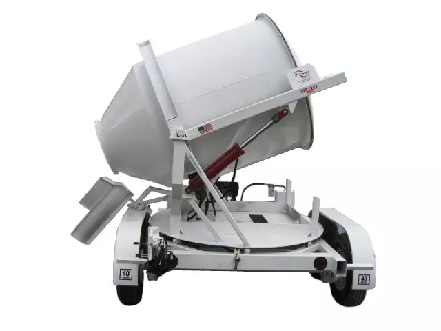 Portable Concrete Mixer 2 Cubic Yards Mix Right 2DH-S Swivel Up Rear Right Manufacturing Systems Inc.