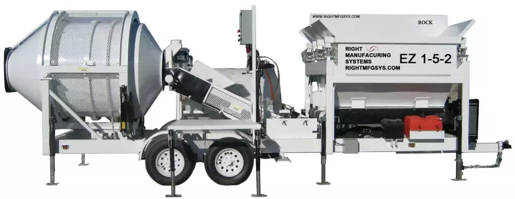 Portable Concrete Mixer Batching Plant 1 1/3 Cubic Yards Mix Right EZ 1-5-2 by Right Manufacturing Systems Inc.