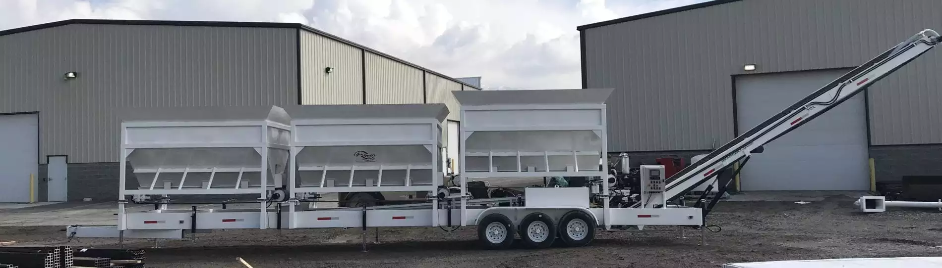 Portable Concrete Batching Plant 36+ Cubic Yards Automated Mix Right 2CL-36-3 at Right Manufacturing Systems Inc. Lindon, Utah