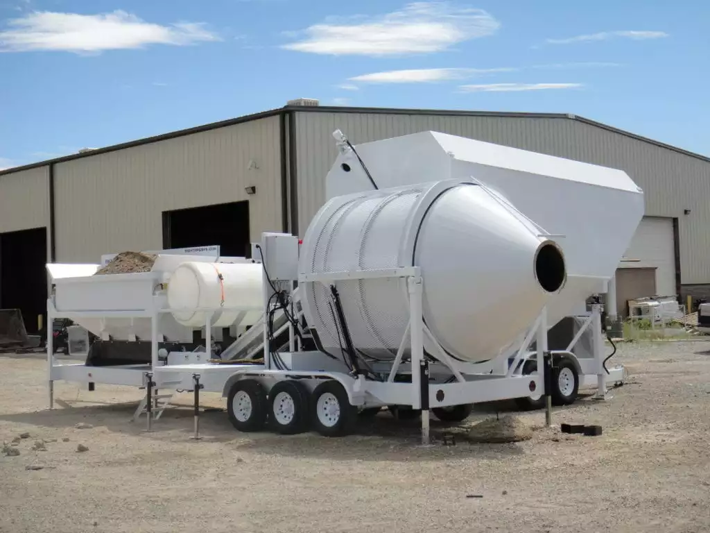 Portable Concrete Mixer Batching Plant 4 Cubic Yards Mix Right EZ 4-12-2 & Portable Cement Silo by Right Manufacturing Systems Inc.